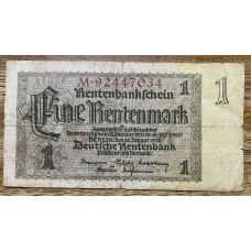 ALEMANIA 1937 BILLETE DE 1 RENTENMARK